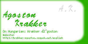 agoston krakker business card